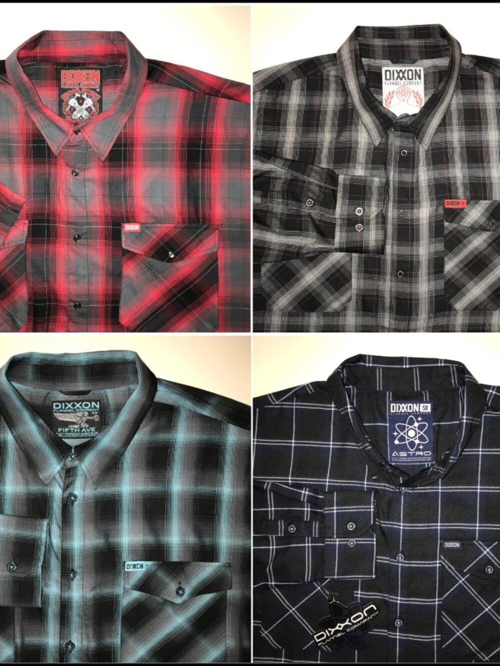 Lot of 4 Men's Dixxon Button Up Shirts-Size: 5X (1 NWT) (3 Long Sleeve, 1 Short)